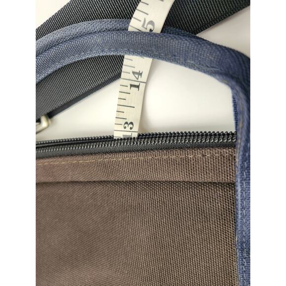 Jack Spade Greene Street Canvas Laptop Briefcase Messenger Bag Mens Brown Blue - Picture 11 of 12